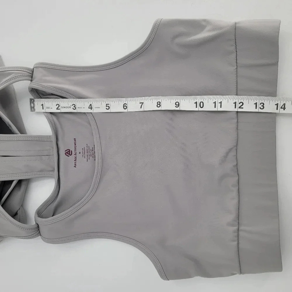any age activewear grey COMPLETE COVERAGE TUMMY CONTROL SPORT TANK WITH BRA M - Picture 12 of 12